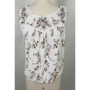 Mason & Belle Size M Feminine‎ Floral Embroidered Lace Detailed Tank Garden